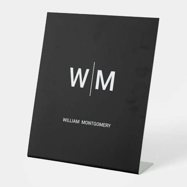 Signe De Table Logo de marque noire | Entreprise (Recto)