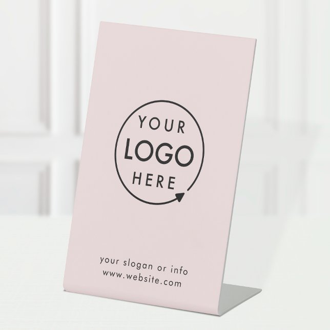 Signe De Table Logo d'entreprise | Blush Pink Simple Professionne (Créateur téléchargé)