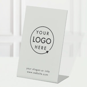 Signe De Table Logo d'entreprise gris moderne minimaliste profess