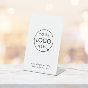 Signe De Table Logo d'entreprise   Minimaliste blanc pur simple