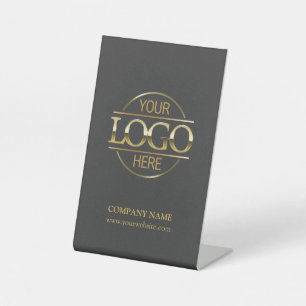 Signe De Table Logo d'entreprise minimaliste Gris