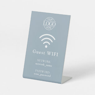 Signe De Table Logo d'entreprise minimaliste Mot de passe Wifi &