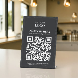 Signe De Table Logo d'entreprise numérique de code QR sans contac