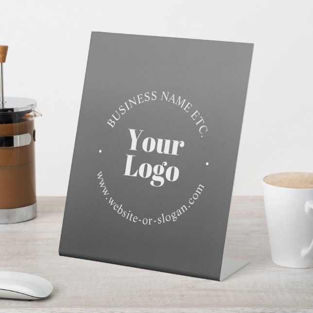 Signe De Table Logo d'entreprise ou design & texte modifiable (In SItu)