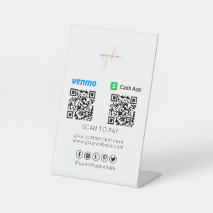 Signe De Table Logo d'entreprise Paiement de deux codes QR An
