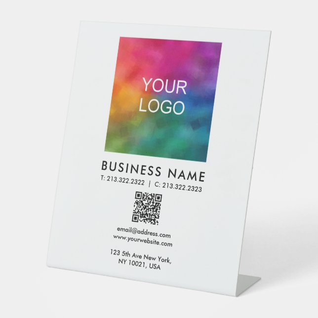 Signe De Table Logo d'entreprise personnalisée Code QR promotionn (Recto)