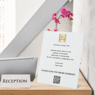 Signe De Table Logo d'entreprise qr code en ligne réservation cou