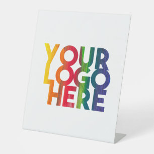 Signe De Table Logo d'entreprise simple blanc