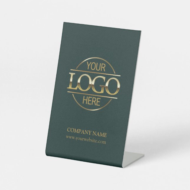 Signe De Table Logo d'entreprise simple et vert foncé (Recto)