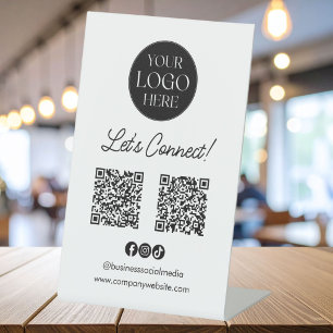 Signe De Table Logo Entreprise Réseaux Sociaux Code QR Table Bass