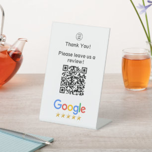 Signe De Table Logo Google Laisser un avis QR Code Entreprise
