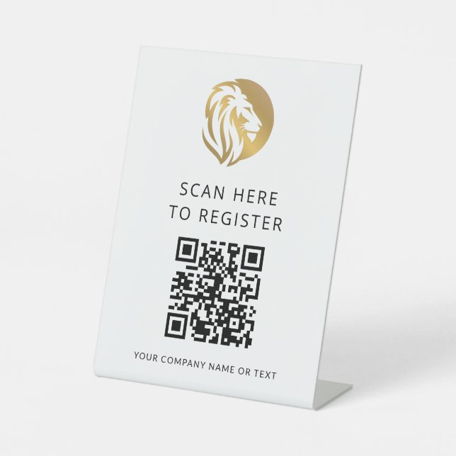 Signe De Table Logo Lion Code QR Connexion (Recto)