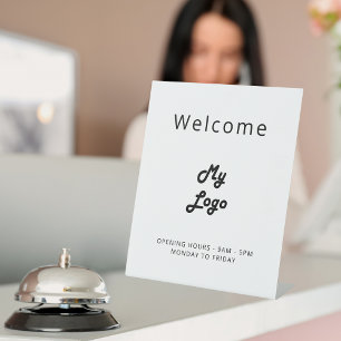 Signe De Table Logo noir blanc accueil entreprise