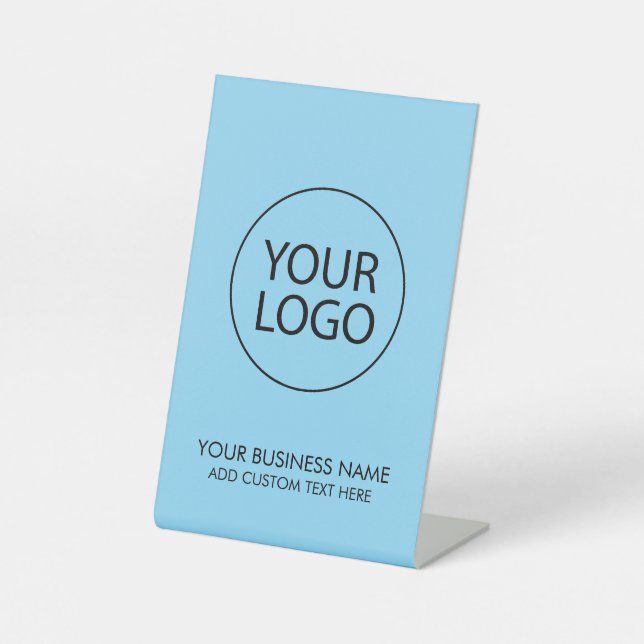 Signe De Table Logo professionnel et texte Entreprise Bleu (Recto)