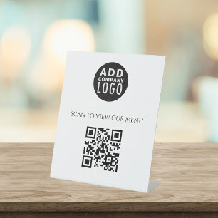 Signe De Table Logo professionnel personnalisé QR Code promotionn