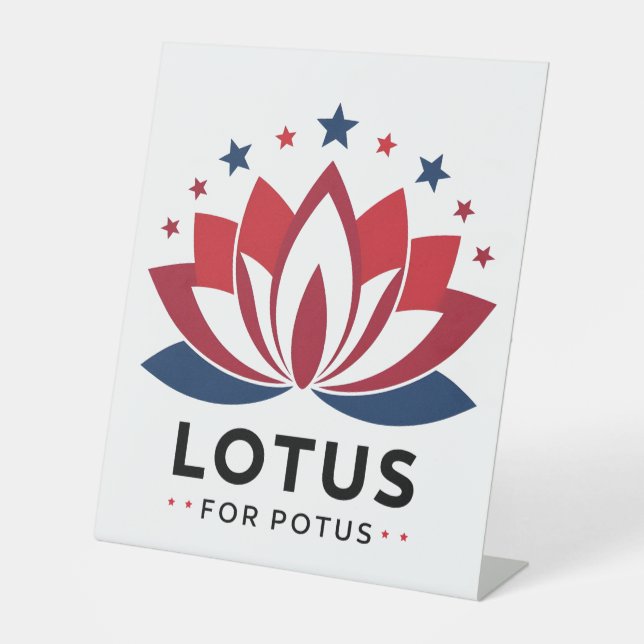 Signe De Table Lotus pour POTUS Kamala Harris 2024 (Recto)