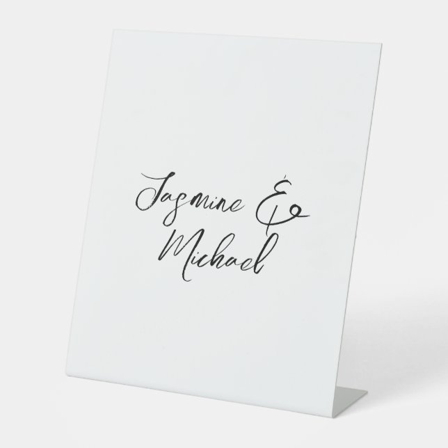 Signe De Table Lovely Chic Calligraphie Noms Mariages (Recto)