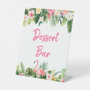 Signe De Table Luau Flamant rose Tropical Douche Dessert Bar Pann