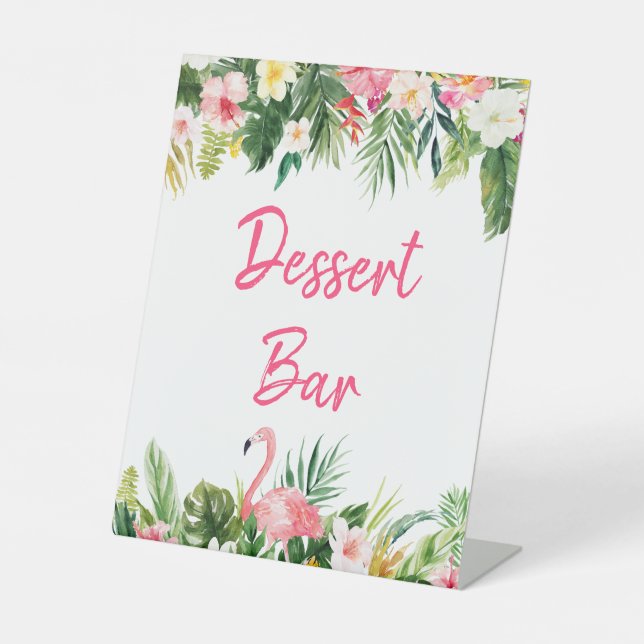 Signe De Table Luau Flamant rose Tropical Douche Dessert Bar Pann
