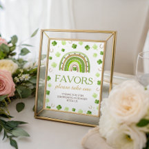 Lucky Charm Baby Shower Favors Sign