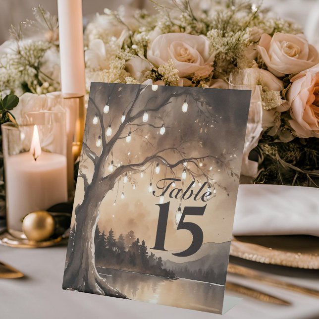 Signe De Table Lumières À Chaînes Sur Le Mariage campagnard Roman (Créateur téléchargé)