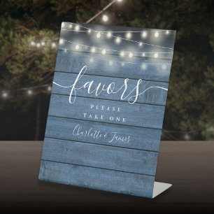 Signe De Table Lumières Guirlande Bleu Bois Mariage Cadeaux Table