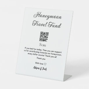 Signe De Table Lune de miel numérisation de fonds QR nom de code