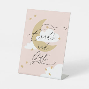 Signe De Table Lune et étoiles Cartes et cadeaux Signal rose
