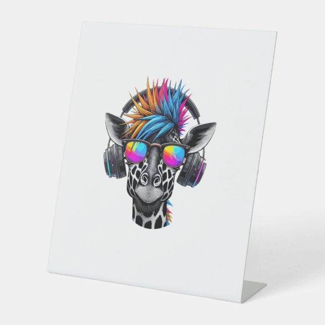 Signe De Table Lunettes de soleil girafe cool Casque girafe   (Recto)
