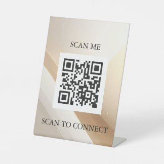 Signe De Table Luxury QR Code Sign | Scan Me Table Sign | Minimal