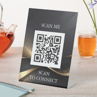 Signe De Table Luxury QR Code Sign | Scan Me Table Sign | Minimal