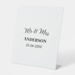 Signe De Table M. & Mme ajouter nom de famille date année mariage