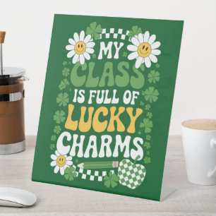 Signe De Table Ma classe est pleine de charmes chanceux St Patric