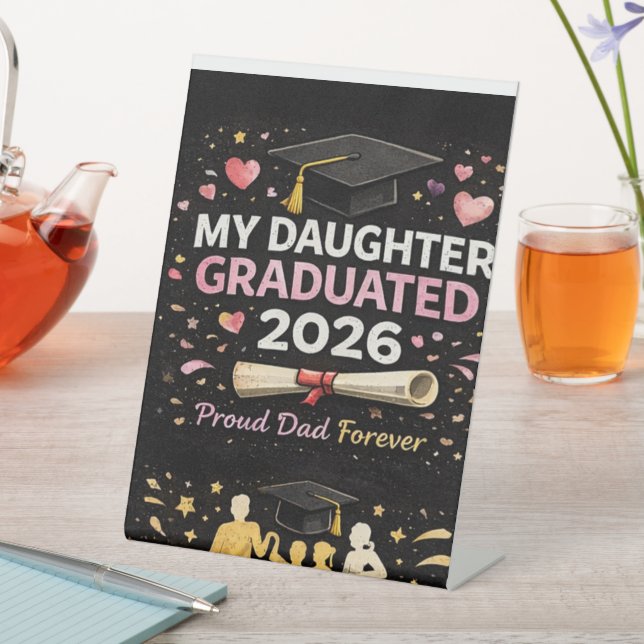 Signe De Table Ma fille est diplômée 2026 (In SItu)
