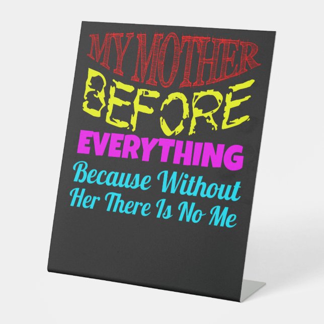 Signe De Table Ma mère avant tout – Cadeau pour maman  (Recto)