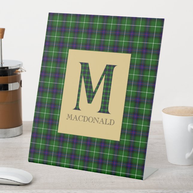 Signe De Table MacDonald Tartan Monogramme M  (In SItu)
