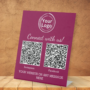Signe De Table Magenta Pink Minimalist Logo d'entreprise Deux cod