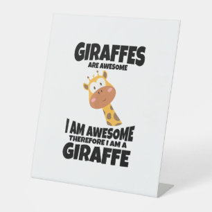 Signe De Table Magnifique Cartoon Je suis une Chemise Giraffe pou