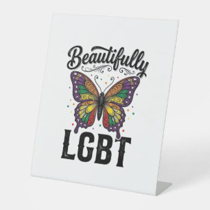 Signe De Table Magnifique Chemise LGBT Papillon Vintage Fierté_1