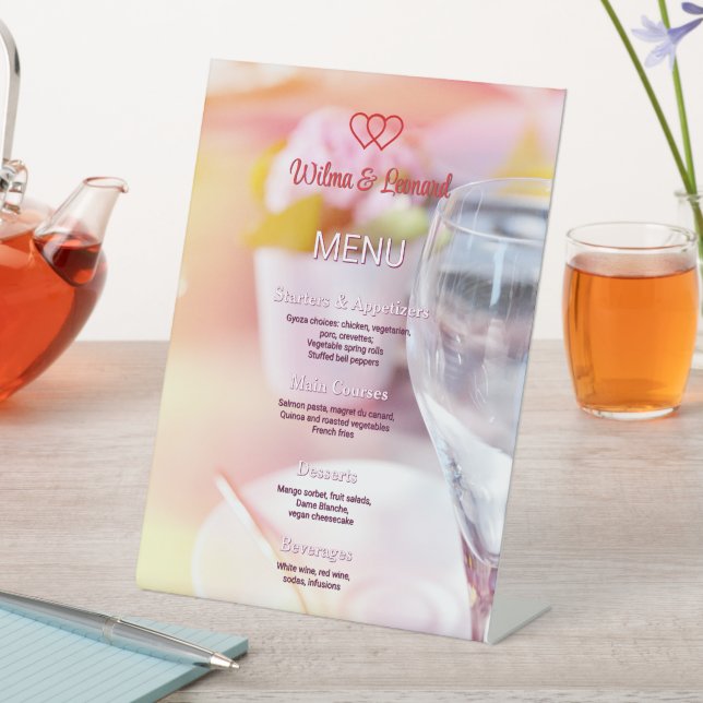 Signe De Table Magnifique menu de table de mariage personnalisabl (In SItu)