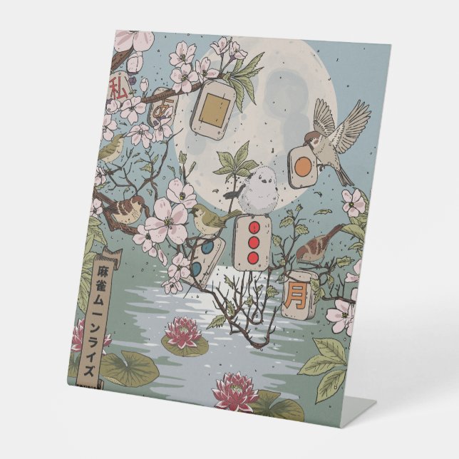 Signe De Table Mahjong Lever de lune (Recto)