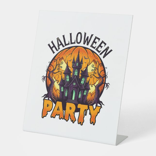 Signe De Table Maison hantée de fête d'Halloween Chauves-souris C (Recto)