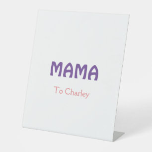 Signe De Table Mama mères heureuses rétro violet ajouter du texte