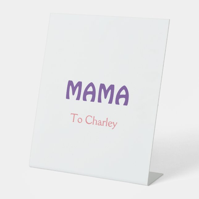 Signe De Table Mama mères heureuses rétro violet ajouter du texte (Recto)