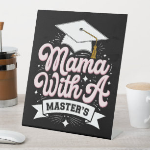 Signe De Table Maman avec diplôme de master remise de diplôme mam