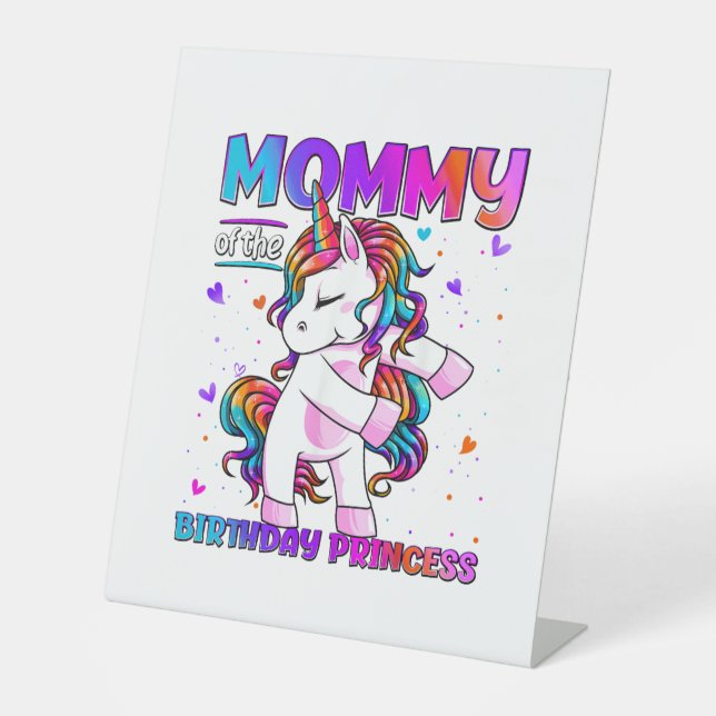 Signe De Table Maman de la fille de la princesse d'anniversaire q (Recto)