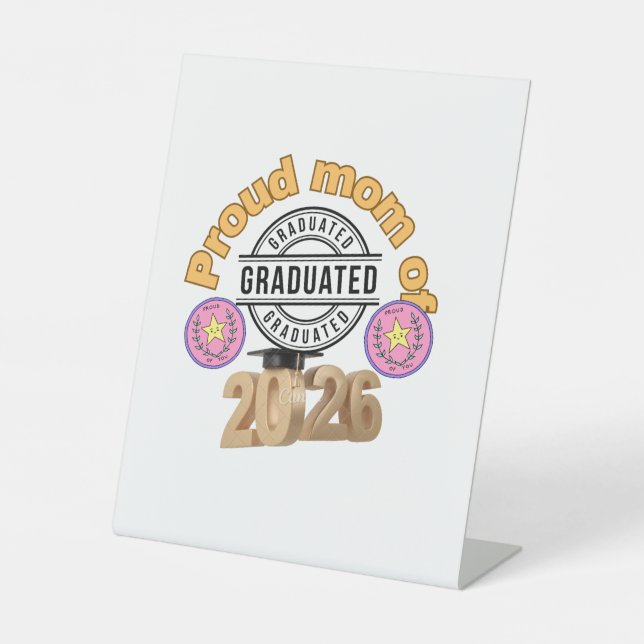 Signe De Table Maman fière de la promotion 2026 – Célébration de  (Recto)