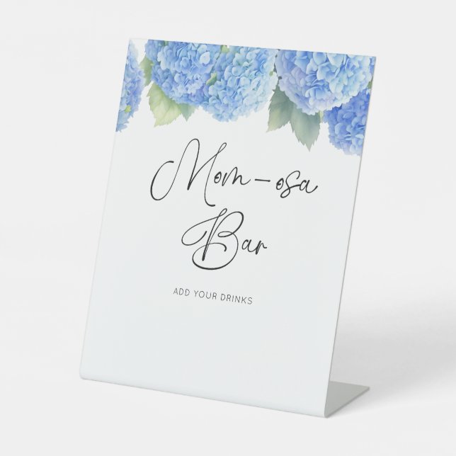 Signe De Table Maman-osa Bar Hydrangea C'est un Baby shower garço (Recto)
