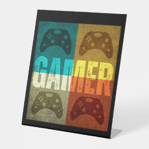 SIGNE DE TABLE MANETTE DE JEU VIDÉO VINTAGE GAMER
