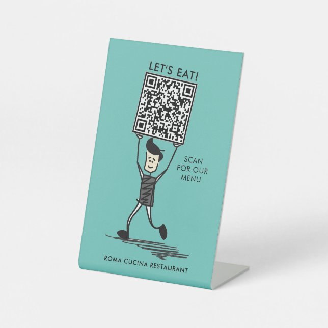 Signe De Table Mangeons le code QR (Recto)